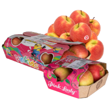 Pink Lady schaal à 4 stuks
Pinkids schaal à 8 stuks,
of Pink Lady per kilo